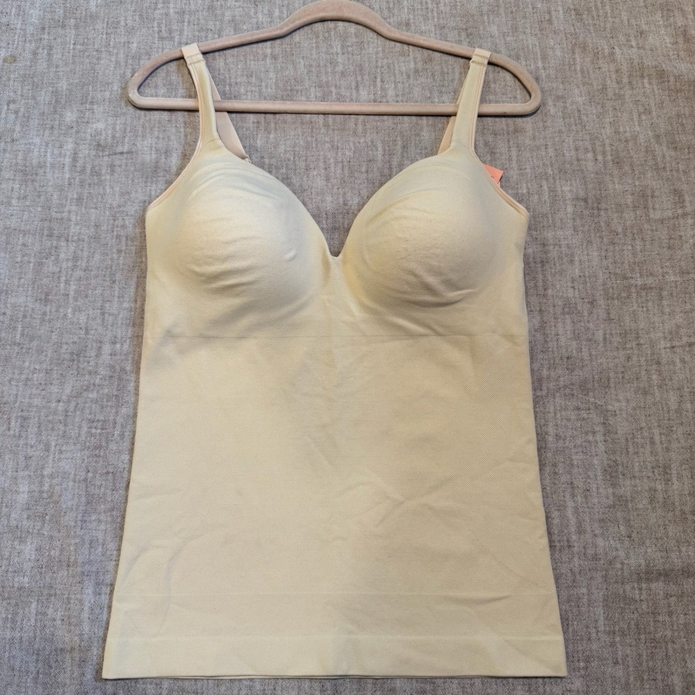 Shapermint Sweetheart Built-In Bra Shaper Cami XL Beige Seamless Compression